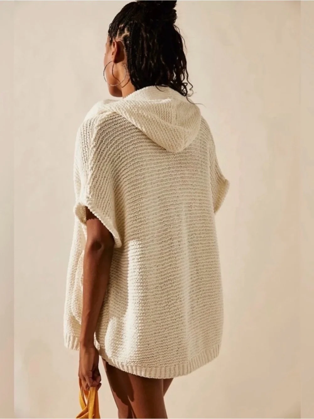 FREE PEOPLE Beach Ivory Let It Go Sweater Cardigan Size Medium T07